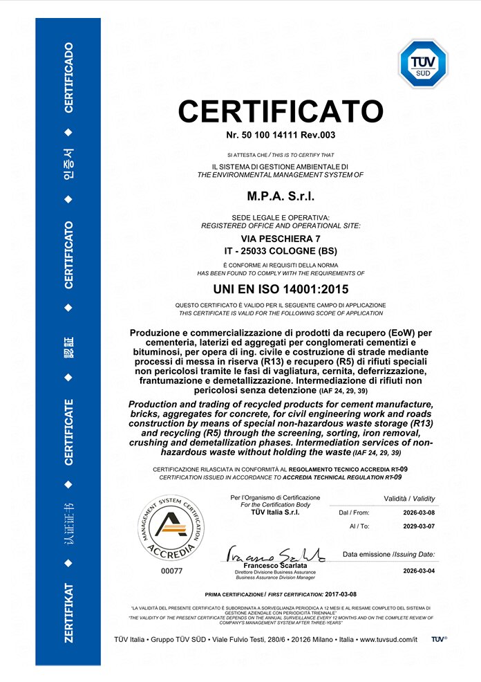 certificato TUV N.14111 REV002 certificato TUV N.14111 REV003